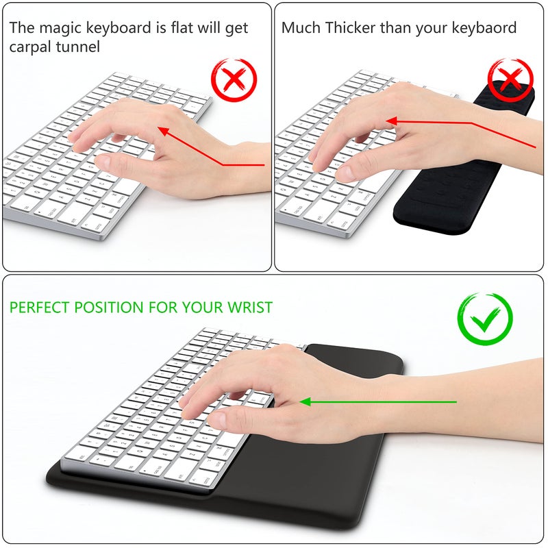 HONKID Keyboard Wrist Rest for Magic Keyboard 2 with Numeric Keypad(MQ052LL/A, A1843) and Magic Keyboard with Touch ID(â€ŽMK2C3LL/A), Slim Keyboard Wrist Rest Relieve Pain & Fatigue - Image 3